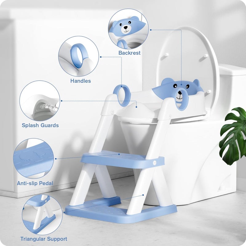 Rabb 1st Potty Training Seat, Upgrade Toddler Toilet Seat for Kids Boys Girls, 2 in 1 Potty Training Toilet for Kids, Splash Guard Anti-Slip Pad Step Stool - Image 2
